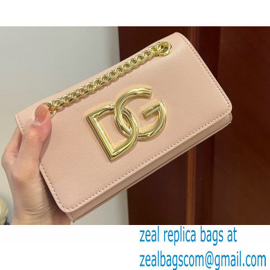 Dolce  &  Gabbana Calfskin 3.5 Chain phone bag Nude